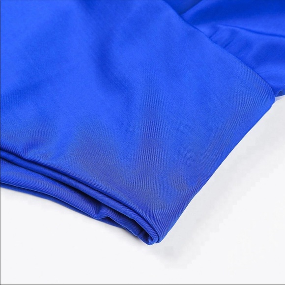 Sexy rich blue cut out backless one piece swimsuit - Picture 4 of 4